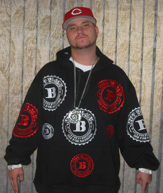 BLACKWALLSTREET RED & WHITE LOGOS HOODIE - BLACK