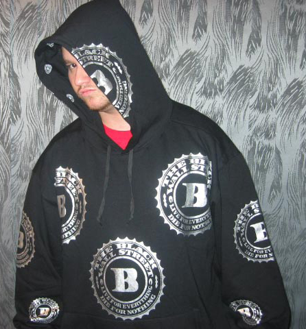 BLACKWALLSTREET SILVER LOGOS HOODIE - BLACK