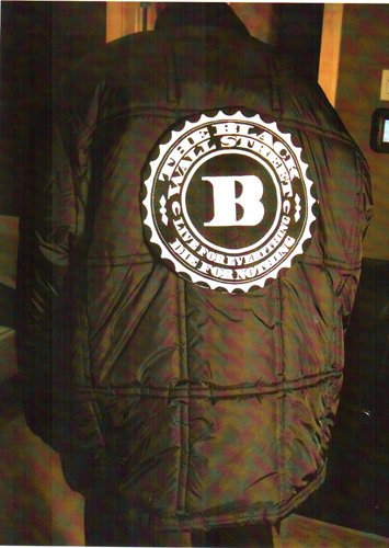 BLACKWALLSTREET WHITE LOGO QUILTED JACKET - BLACK