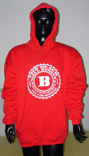 BLACKWALLSTREET WHITE LOGO HOODIE - RED