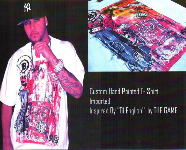 BLACKWALLSTREET HAND PAINTED OLD ENGLISH T-SHIRT - WHITE