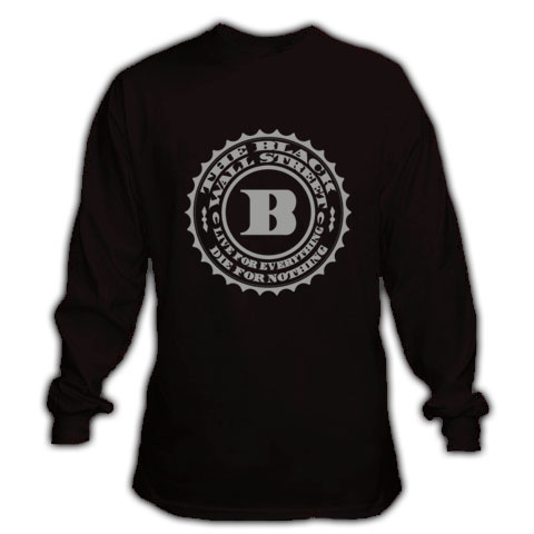 BLACKWALLSTREET GREY LOGO LONGSLEEVE - BLACK