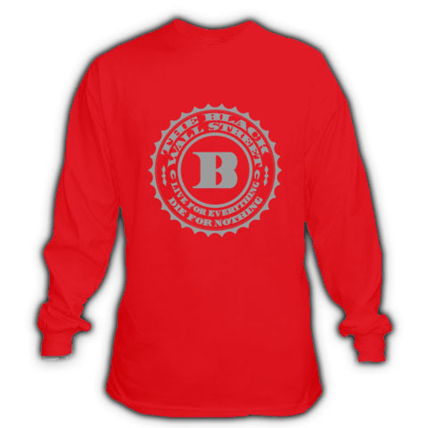 BLACKWALLSTREET GREY LOGO LONGSLEEVE - RED